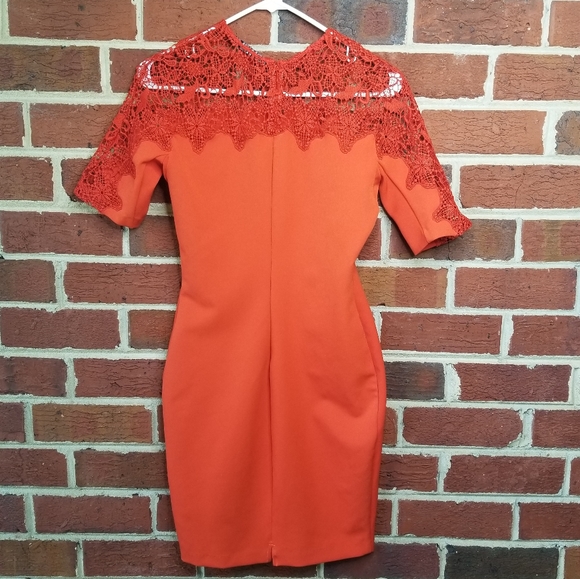 Zara Red Lace Dress XS - Picture 8 of 13